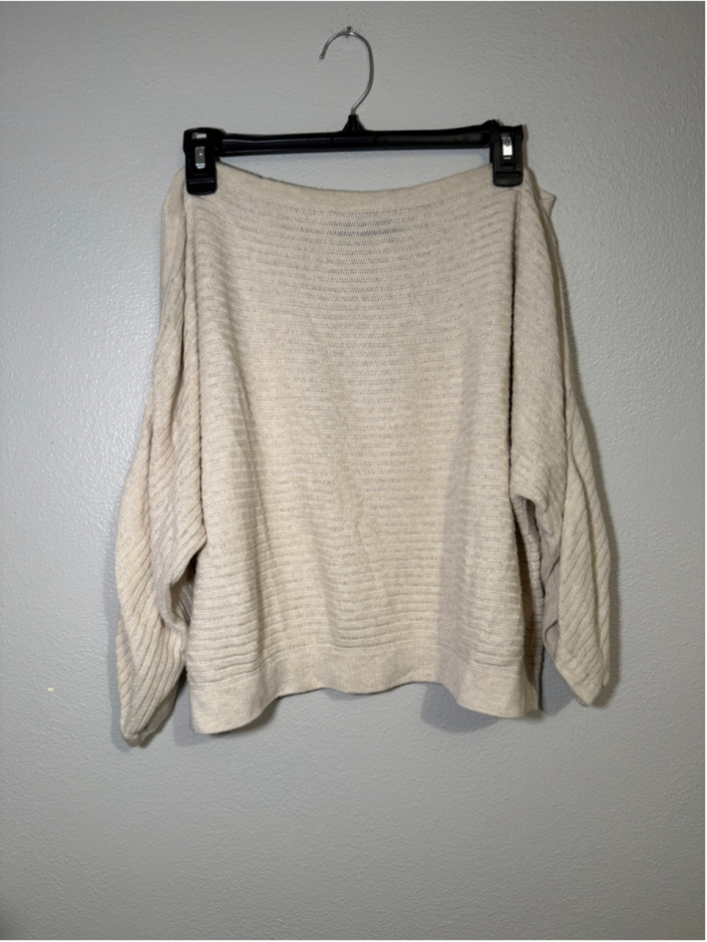 PrAna Cream Boat Neck Dolman Knit Sweater Small